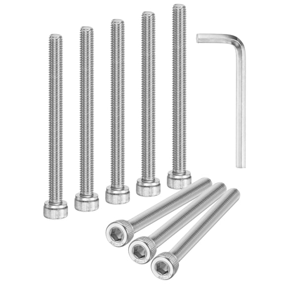 Uxcell 10-Pack M5 x 75mm Hex Socket Head Cap Screws Bolts, 304 Stainless Steel Machine Bolt Full Thread Precision Fasteners