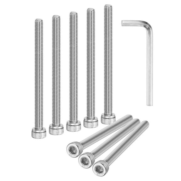 Uxcell 10-Pack M5 x 80mm Hex Socket Head Cap Screws Bolts, 304 Stainless Steel Machine Bolt Full Thread Precision Fasteners
