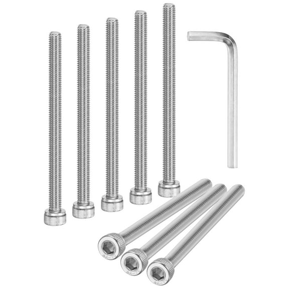 Uxcell 10-Pack M5 x 85mm Hex Socket Head Cap Screws Bolts, 304 Stainless Steel Machine Bolt Full Thread Precision Fasteners