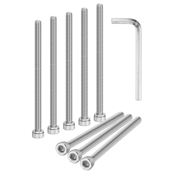 Uxcell 10-Pack M5 x 95mm Hex Socket Head Cap Screws Bolts, 304 Stainless Steel Machine Bolt Full Thread Precision Fasteners