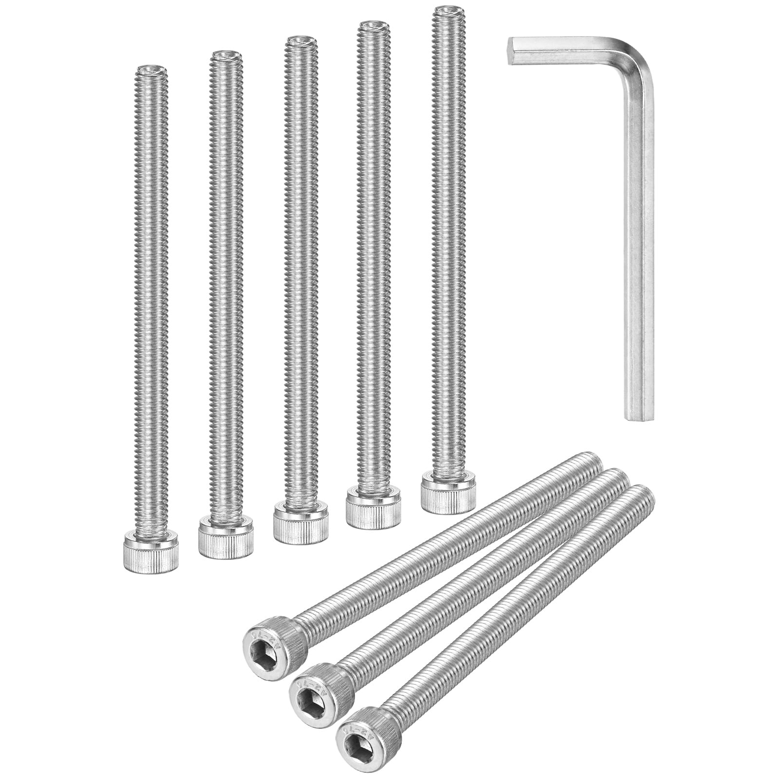 Uxcell 10-Pack M8 x 110mm Hex Socket Head Cap Screws Bolts, 304 Stainless Steel Machine Bolt Full Thread Precision Fasteners