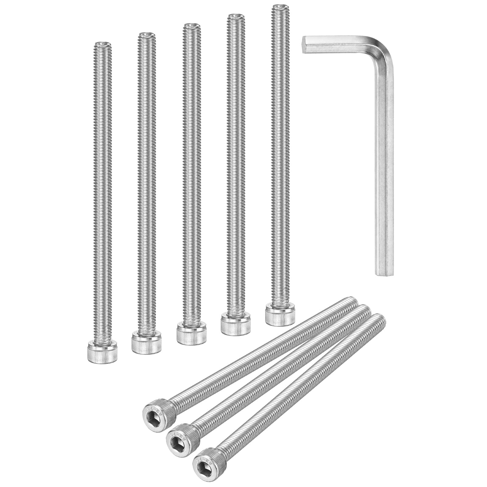 Uxcell 10-Pack M8 x 130mm Hex Socket Head Cap Screws Bolts, 304 Stainless Steel Machine Bolt Full Thread Precision Fasteners