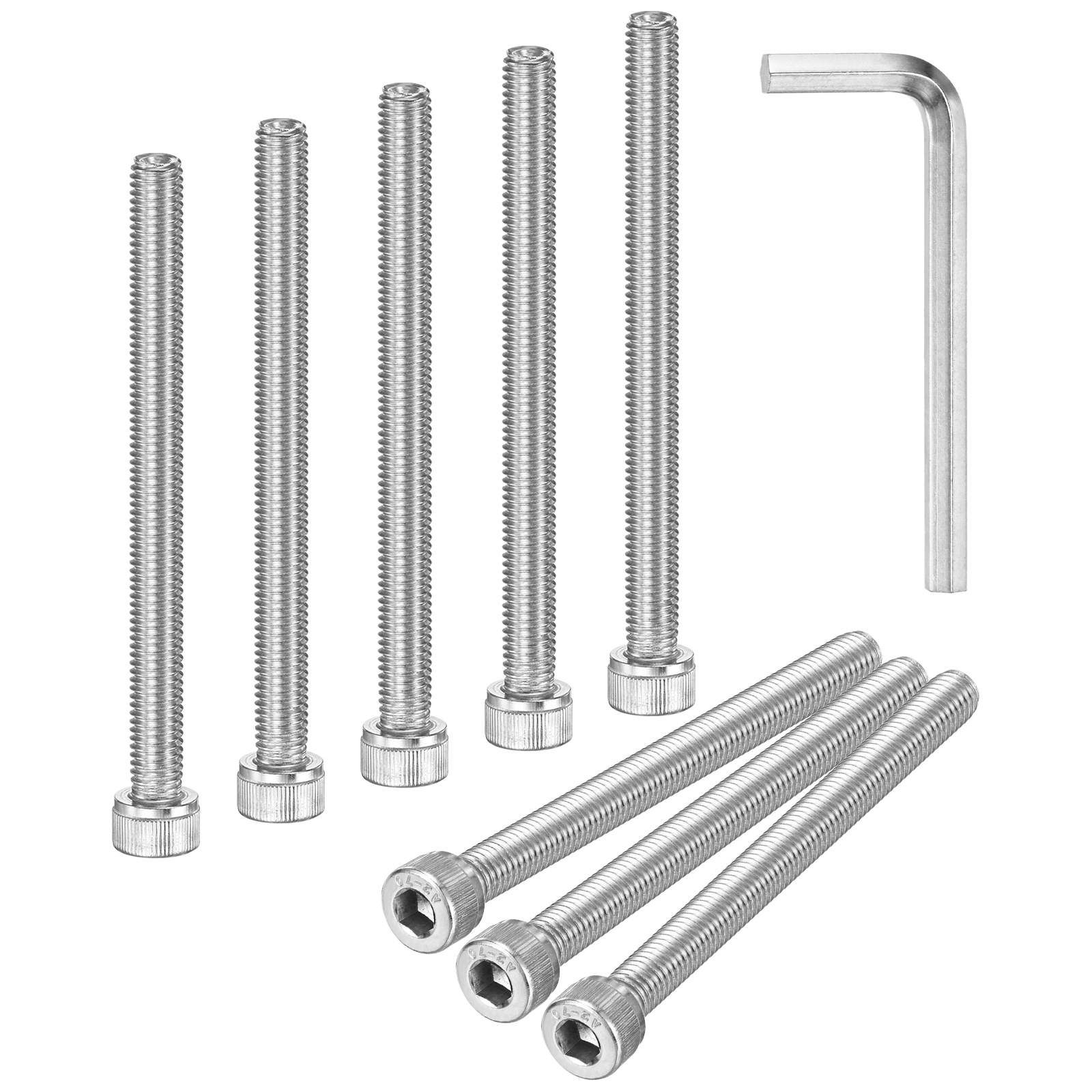 Uxcell 10-Pack M8 x 95mm Hex Socket Head Cap Screws Bolts, 304 Stainless Steel Machine Bolt Full Thread Precision Fasteners