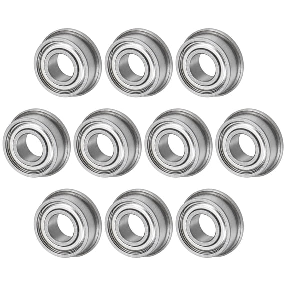 Uxcell 10-Pack MF115ZZ Flanged Ball Bearing, 5x11x4mm Metal Sealed Chrome Steel for Wheelbarrow