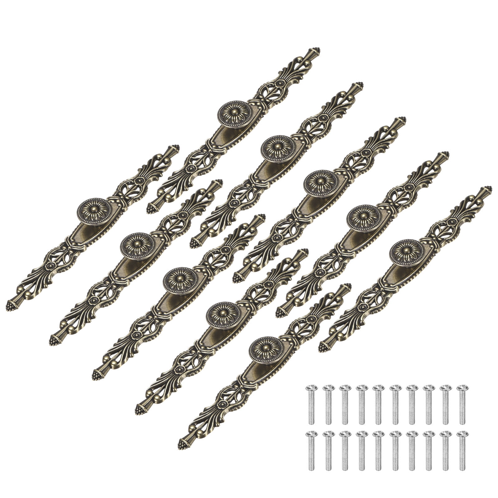 Uxcell 10-Pack Oil Rubbed Bronze Cabinet Knobs, 10.1" Long Rustic Zinc Alloy Bronze Knobs Handles [Bronze]