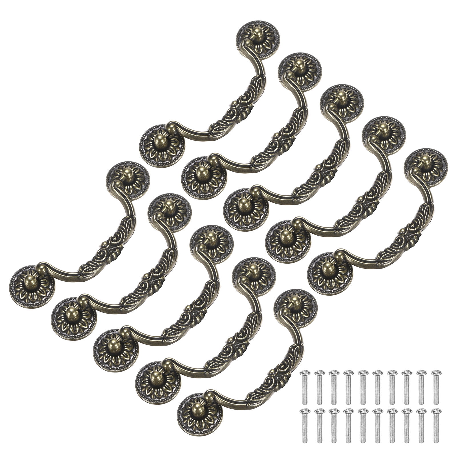 Uxcell 10-Pack Oil Rubbed Bronze Cabinet Knobs, 4.9" Long Rustic Zinc Alloy Bronze Knobs Handles [Bronze]