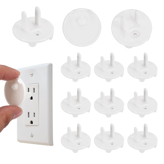 Uxcell 10 Pack Outlet Covers Proofing, Electrical Safety Plug Covers Outlets Socket Proof Caps Easy Install Plug Power Sockets Protectors for 3-Prong Wall Plate, White