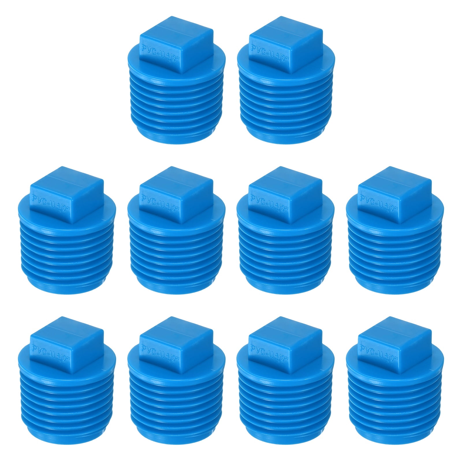 Uxcell 10-Pack PVC Male Threaded Pipe End Cap, 1/2
