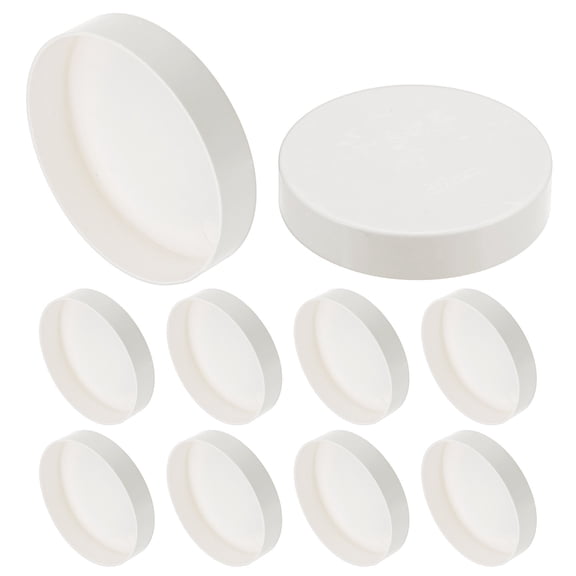 Uxcell 10-Pack PVC Pipe End Cap Plug, 3.5 Inch ID Furniture Grade Plug Coupling Pipe Fitting Socket Adapter [White]