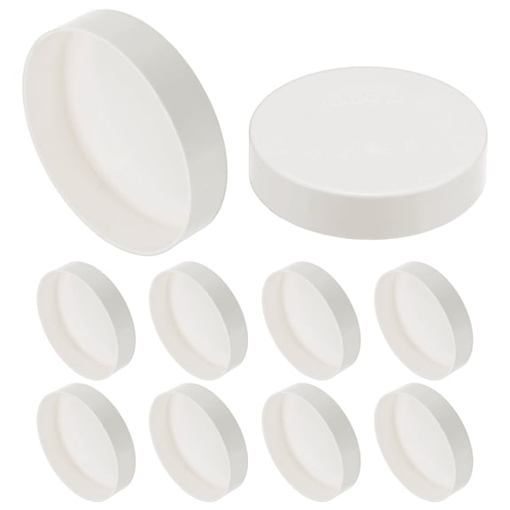 Uxcell 10-Pack PVC Pipe End Cap Plug, 3 Inch ID Furniture Grade Plug Coupling Pipe Fitting Socket Adapter [White]