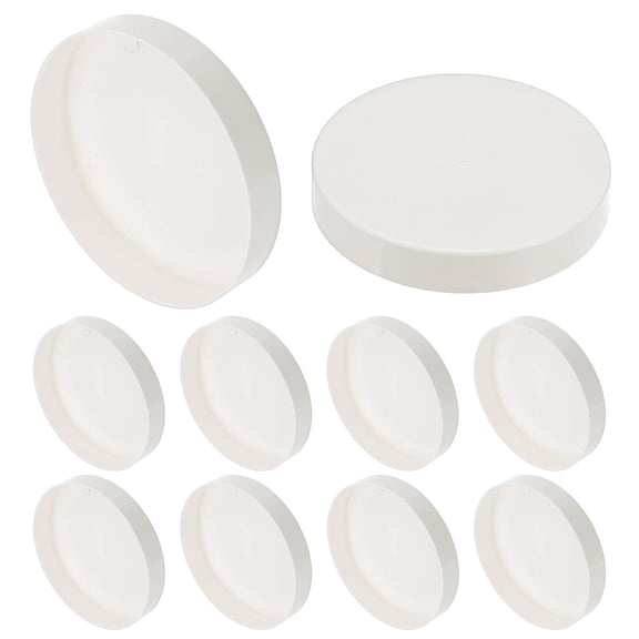 Uxcell 10-Pack PVC Pipe End Cap Plug, 4 Inch ID Furniture Grade Plug Coupling Pipe Fitting Socket Adapter [White]