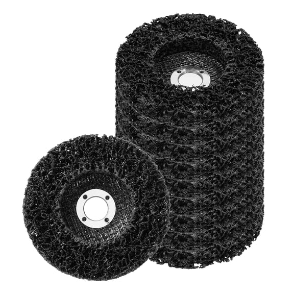 Uxcell 10 Pack Paint Stripper Discs for Angle Grinder - 4" x 5/8"(Arbor) Rust Remover Wheel Stripping Wheel for Clean Remove Rust Paint Welds Oxidation Metal Wood Surface, Black