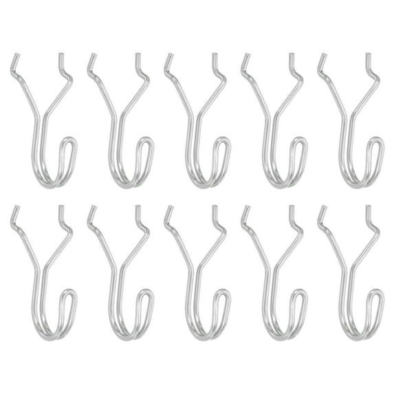 Uxcell 10 Pack Pegboard Hooks, Stainless Steel 1-1.3 Inch Spacing Peg Board Display Hook Metal Hanging Organizer Accessories for Garage Office Kitchen Store, Silver