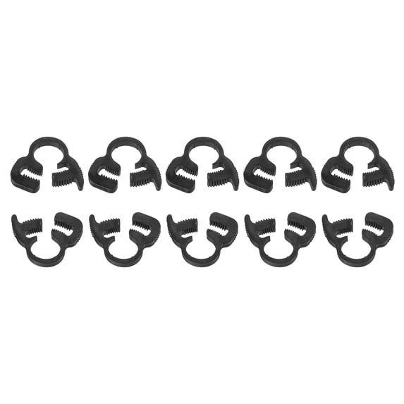 Uxcell 10 Pack Plastic 6.1-6.6 mm Adjustable Double Snap Grip Hose Clamps, Black