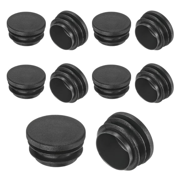 Uxcell 10 Pack Round Plastic Hole Plugs 1.25" Plastic Tubing End Caps for Patio Chairs Fences Metal Tubing Leg Cap