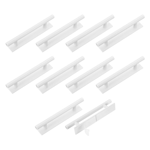 Uxcell 10 Pack Self-Stick Push Pull Helper, 6 Inch Plastic Adhesive Cabinet Handles Round Stick-on Handle for Kitchen Cabinet Window Sliding Closet Door Wardrobe(White)
