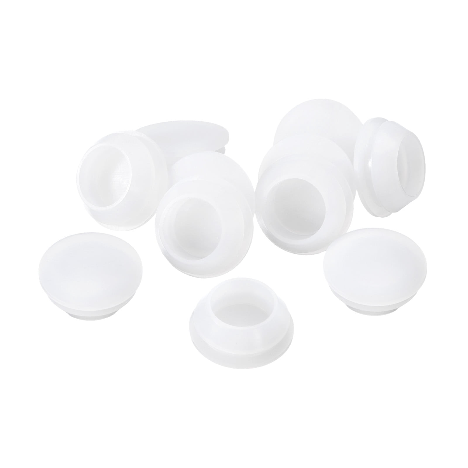 Uxcell 10-Pack 7/16 Inch (11mm) Silicone Hole Plugs – Snap-In Locking Waterproof Tube Plugs For 10mm Holes, White
