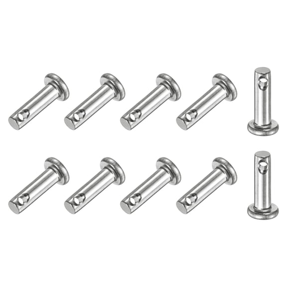 Uxcell 10-Pack Single Hole Clevis Pins, M3 x 10mm 304 Stainless Steel Flat Head Clevis Pins