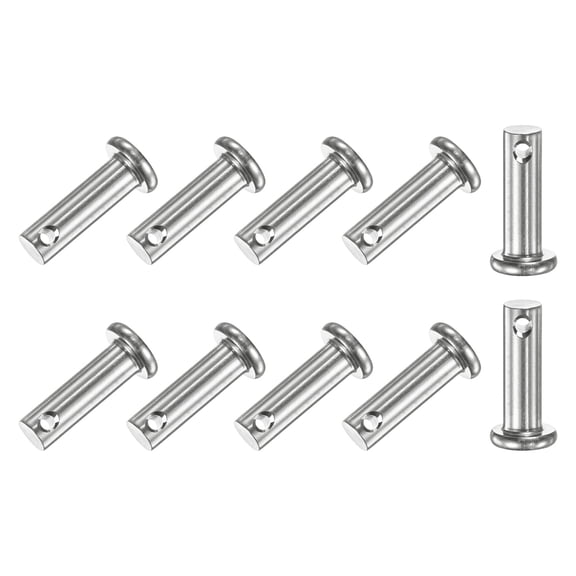 Uxcell 10-Pack Single Hole Clevis Pins, M6 x 20mm 304 Stainless Steel Flat Head Clevis Pins
