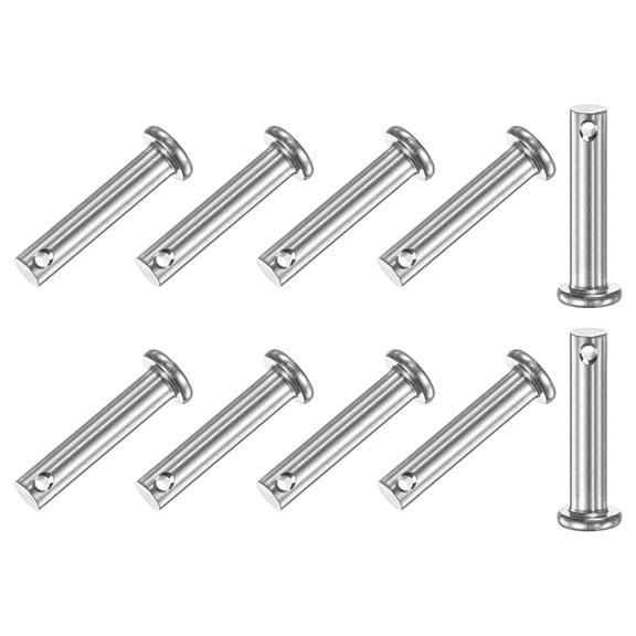 Uxcell 10-Pack Single Hole Clevis Pins, M6 x 30mm 304 Stainless Steel Flat Head Clevis Pins