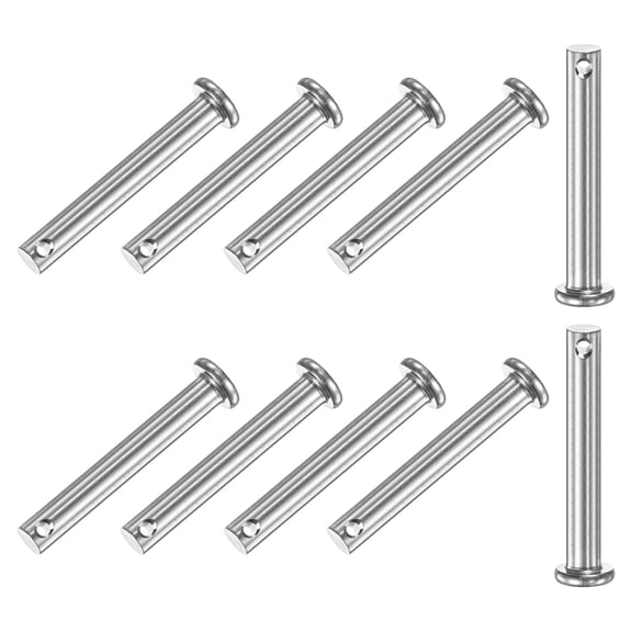 Uxcell 10-Pack Single Hole Clevis Pins, M6 x 45mm 304 Stainless Steel Flat Head Clevis Pins