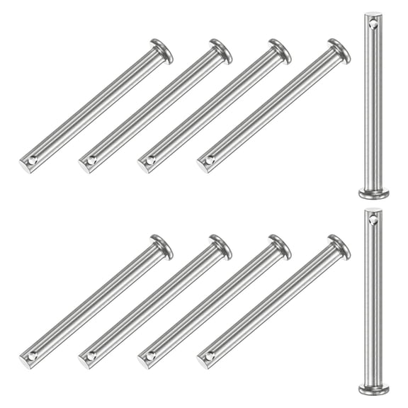Uxcell 10-Pack Single Hole Clevis Pins, M6 x 70mm 304 Stainless Steel Flat Head Clevis Pins Link Hinge Pin Reusable