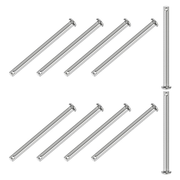 Uxcell 10-Pack Single Hole Clevis Pins, M6 x 90mm 304 Stainless Steel Flat Head Clevis Pins