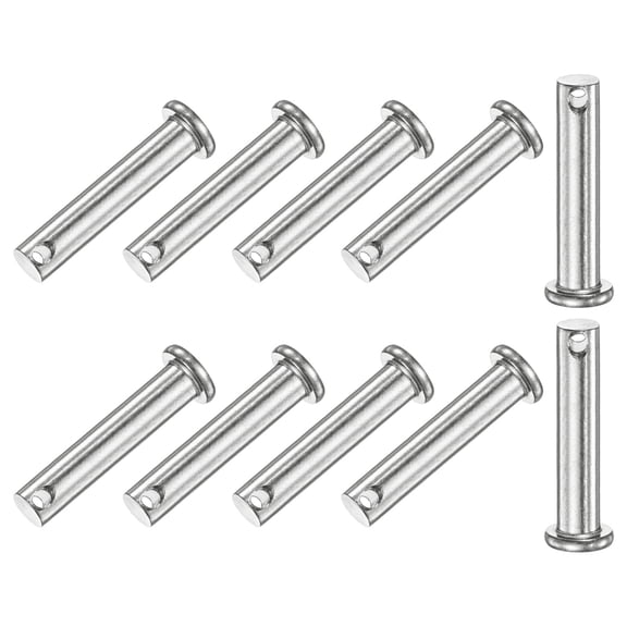 Uxcell 10-Pack Single Hole Clevis Pins, M8 x 40mm 304 Stainless Steel Flat Head Clevis Pins Link Hinge Pin Reusable
