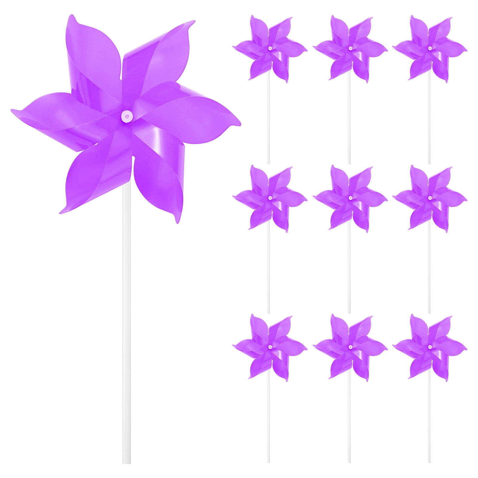 Uxcell 10-Pack Six Blades Rainbow Pinwheels, 9.1 Inch Plastic Wind ...
