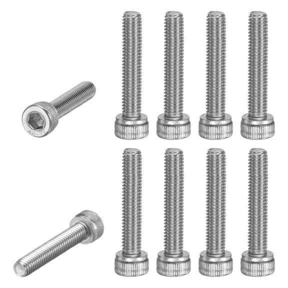 Uxcell 10-Pack Socket Head Cap Screws Bolts M5x28mm 0.8mm Pitch Stainless Steel for String Trimmer Chainsaw [Silver]