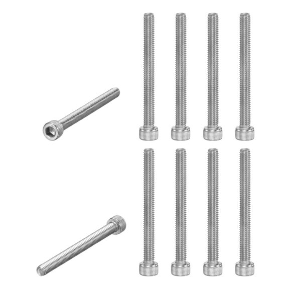 Uxcell 10-Pack Socket Head Cap Screws Bolts M6x60mm 1mm Pitch Stainless Steel for String Trimmer Chainsaw [Silver]