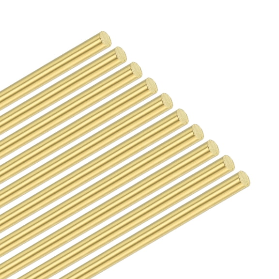 Uxcell 10-Pack Solid Brass Rod, 3x200mm Knife Handle Pins Material H59 Brass Round Stock for Knife Making Supplies