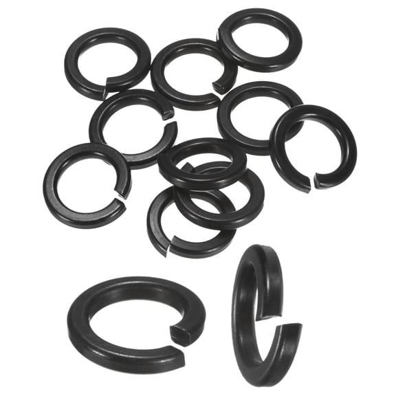 Uxcell 10-Pack Spring Lock Washer, M18 Stainless Steel Electroplating Black Coating Elastic Gasket Screw Fasteners