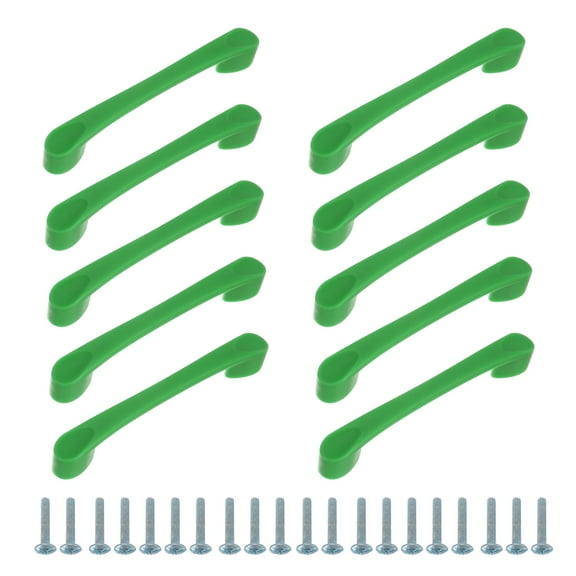 Uxcell 10 Pack Square Door Handles, 5" Plastic ABS Colorful Drawer Pull Wardrobe Door Handle Furniture Accessory for Home Closet Shoe Kitchen Cupboard, Green