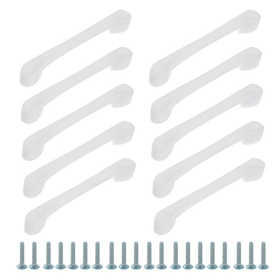 Uxcell 10 Pack Square Door Handles, 5" Plastic ABS Colorful Drawer Pull Wardrobe Door Handle Furniture Accessory for Home Closet Shoe Kitchen Cupboard, White