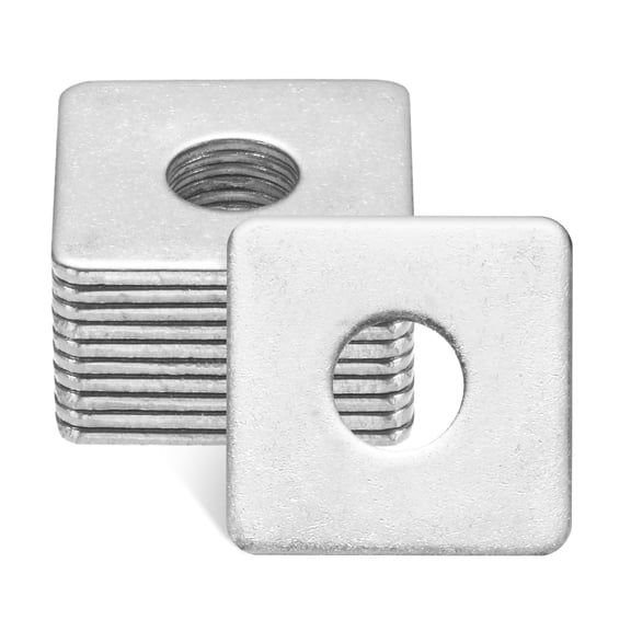 Uxcell 10-Pack Square Washers Plate, Fit M10 Bolt Stainless Steel Gasket Flat Pad Washers 1.18" OD 0.4" ID 2mm Thickness