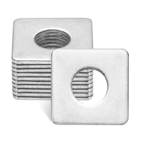Uxcell 10-Pack Square Washers Plate, Fit M12 Bolt Stainless Steel Gasket Flat Pad Washers 1.18" OD 0.47" ID 2mm Thickness