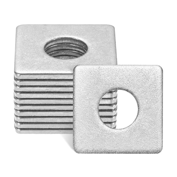 Uxcell 10-Pack Square Washers Plate, Fit M16 Bolt Stainless Steel Gasket Flat Pad Washers 1.57" OD 0.63" ID 3mm Thickness