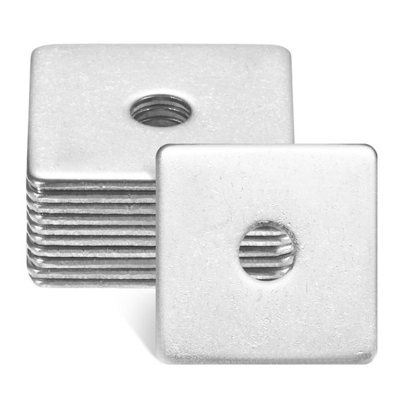 Uxcell 10-Pack Square Washers Plate, Fit M4 Bolt Stainless Steel Gasket Flat Pad Washers 0.79" OD 0.16" ID 1mm Thickness