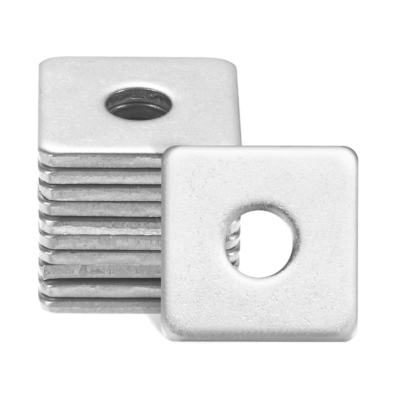 Uxcell 10-Pack Square Washers Plate, Fit M6 Bolt Stainless Steel Gasket Flat Pad Washers 0.79" OD 0.23" ID 2mm Thickness