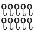 thumbnail image 1 of Uxcell 10 Pack Stainless Steel 34mm Inner Dia Pipe Rod Hooks Coat Hook, Black, 1 of 5