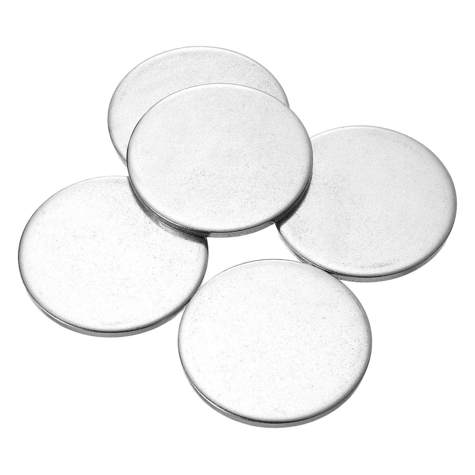 10 Stück Edelstahl-Disc 45mm | 304 Edelstahl Runde Platte | Für Schmuck & Metallprägung