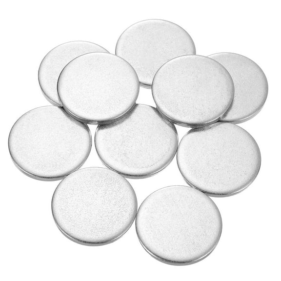 Uxcell 10 Pack Stainless Steel Disc, 1 3/8"(35mm) Dia 0.16"(4mm) Thick 304 Stainless Steel Flat Round Sheet Blank Round Circle Plate for Crafts Metal Stamping and Jewelry Making