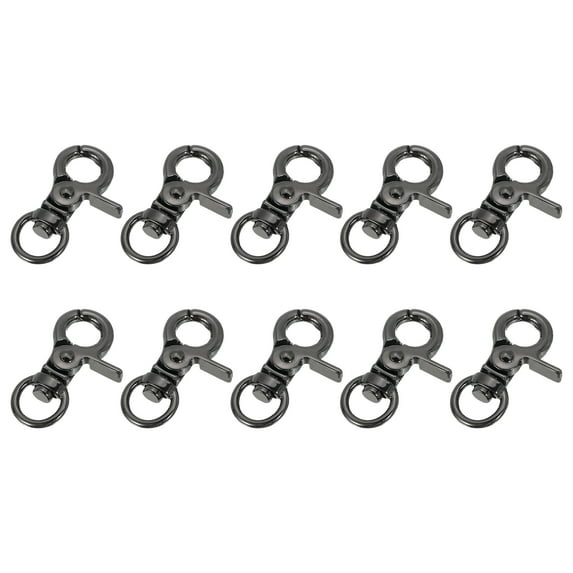 Uxcell 10 Pack Swivel Lanyard Snap Hook, Zinc Alloy Trigger Snap Hooks, Light Black