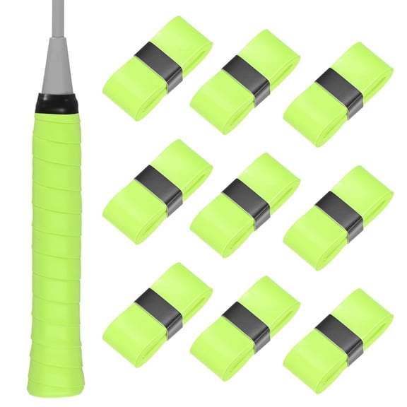 Uxcell 10-Pack Tennis Racket Grip Tape Anti-Slip Sweat Absorbent Tennis Overgrip Grip Tape for Pickleball/Racquetball/Badminton Fluorescent Yellow