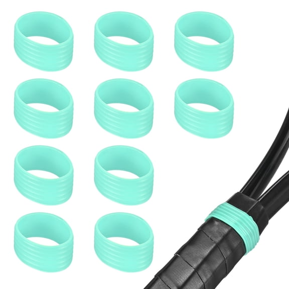 Uxcell 10-Pack Tennis Racket Silicone Rings, Non-Slip Racket Rubber Ring Overgrip in Place for Pickleball/Badminton[Sky Blue]