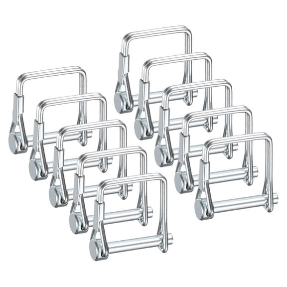 Uxcell 10-Pack Trailer Coupler Pin, 3/16" Diameter 1.18" Long Carbon Steel Galvanized Square Lock Wire Hitch Pins Coupler PTO Shaft