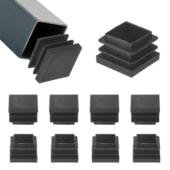 Uxcell 10 Pack Tubing End Caps 7/8 x 7/8" Plastic Square Hole Plugs Inserts for Chair Leg/Bar Stool