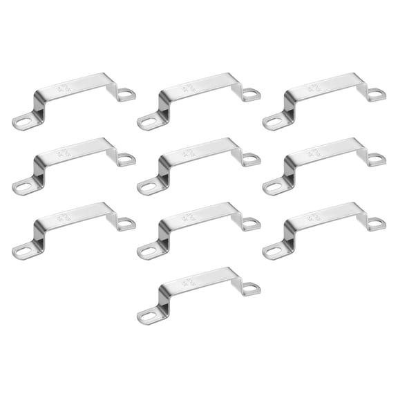 Uxcell 10-Pack U Shaped Connector Bracket, 60x20mm 304 Stainless Steel Square Pipe Clamp for Door Closed Bar Holder Strut Channel