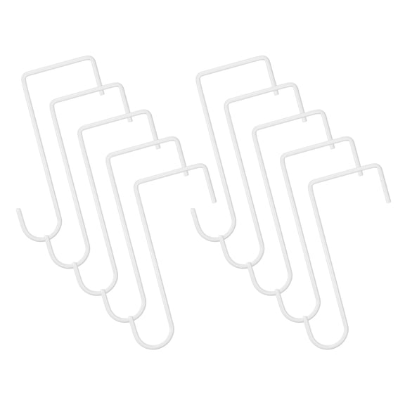 Uxcell 10-Pack Vinyl Fence Hooks, 3 x 8 Inch Powder Coated Steel Hangers for Kitchen, Gardening Tools, Plants [Z Shaped, White]